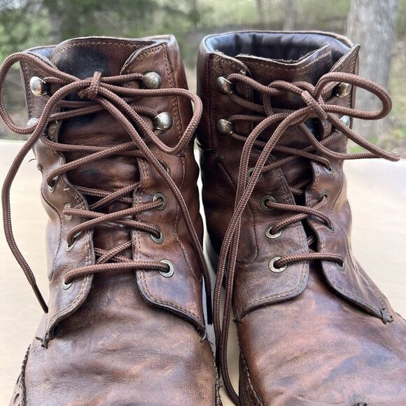 Bed Stu Cobbler Series Dark Brown Combat Boots Size 9 Distressed Rustic Chuka main image 6
